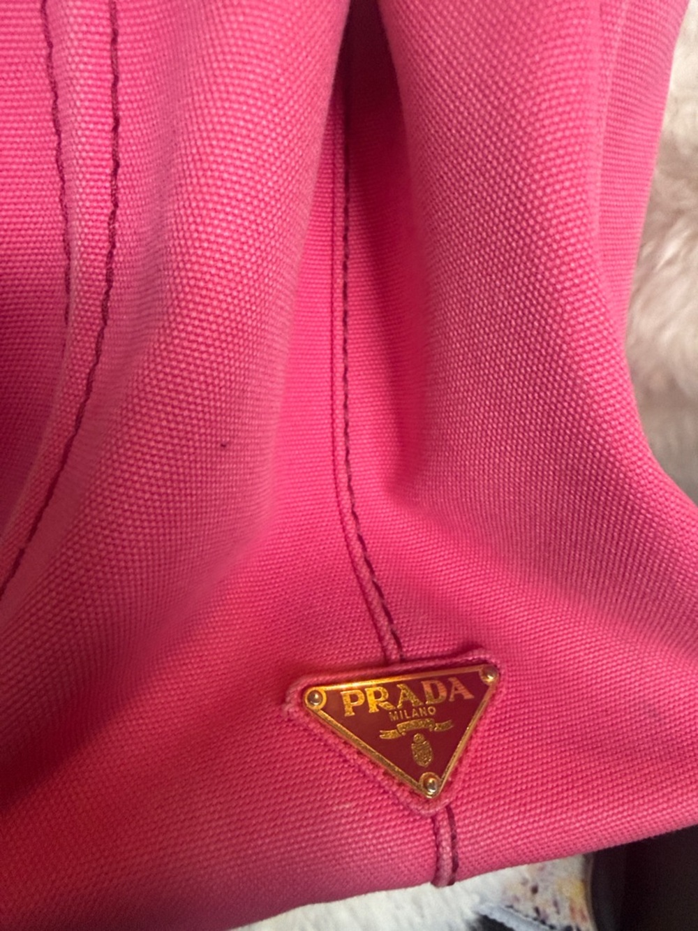 Prada Hot Pink Canapa Canvas Tote with crossbody strap - Picture 2 of 11